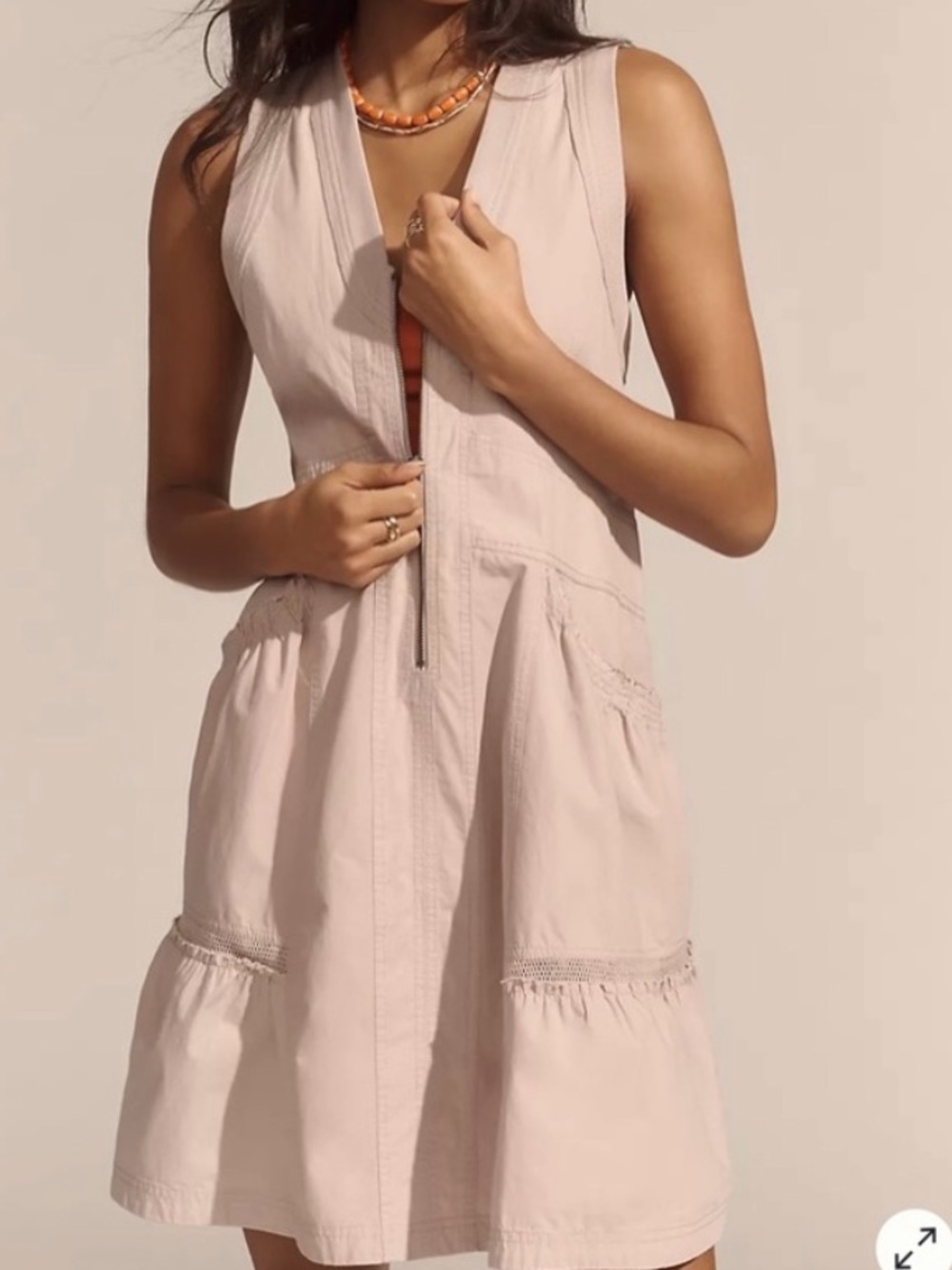 Daily Practice by Anthropologie Muted Rose Trek Utility Mini Dress  Size S